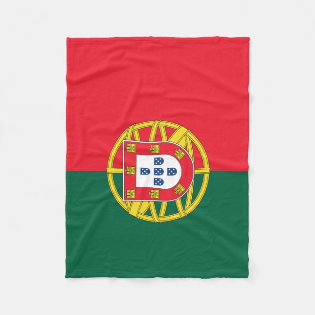 Portugiesische Flagge Fleecedecke (Vorderseite)