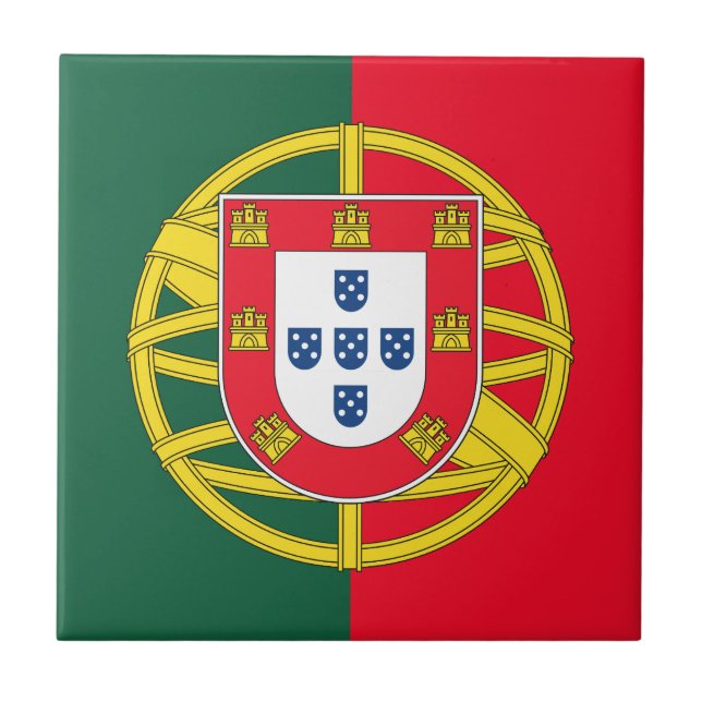 Portugiesische Flagge Fliese (Vorderseite)