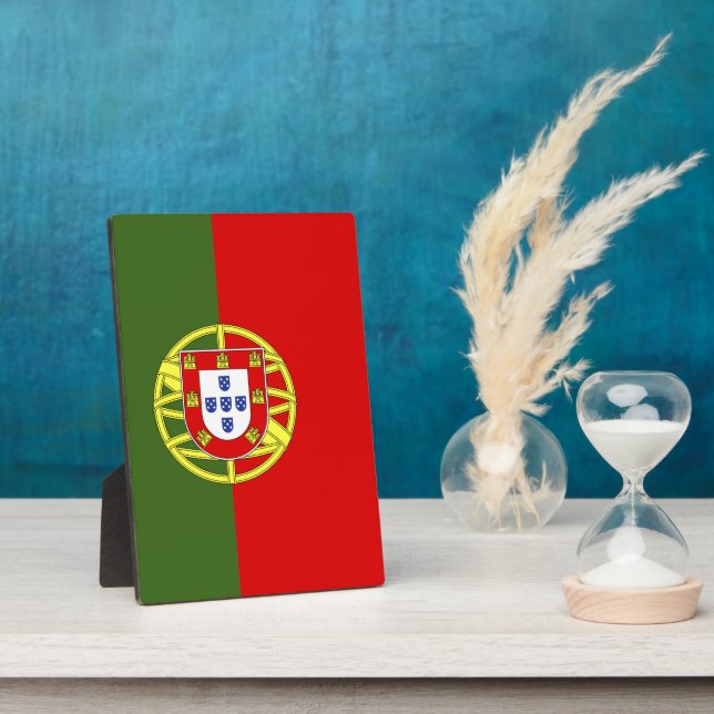 Portugiesische Flagge Fotoplatte (Seite)