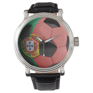 Portugiesische Flagge Fußball Armbanduhr