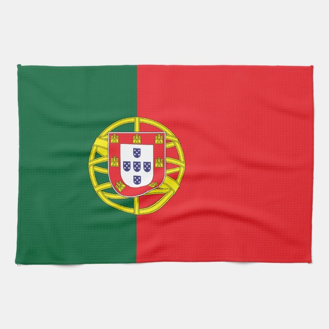 portugiesische Flagge Geschirrtuch (Horizontal)