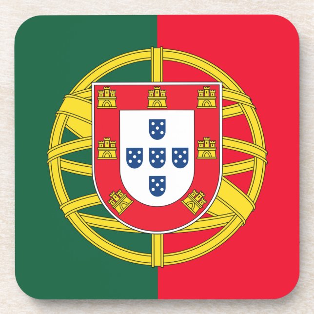 Portugiesische Flagge Getränkeuntersetzer (Vorderseite)