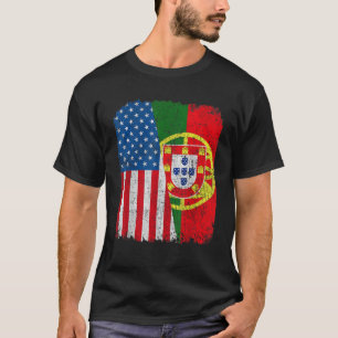 Portugiesische Flagge Halb USA Portugal Root Pr T-Shirt