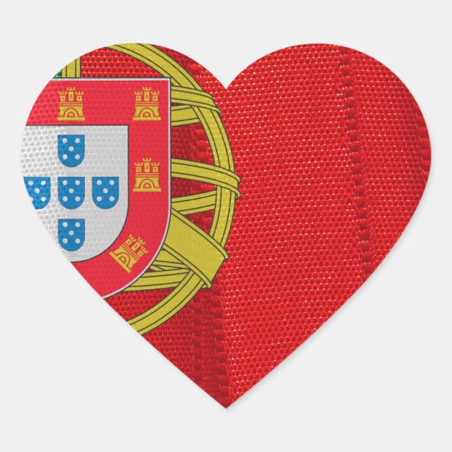 Portugiesische Flagge Herz-Aufkleber (Vorderseite)