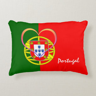 Portugiesische Flagge & Herz - Portugal/Sportfans Dekokissen