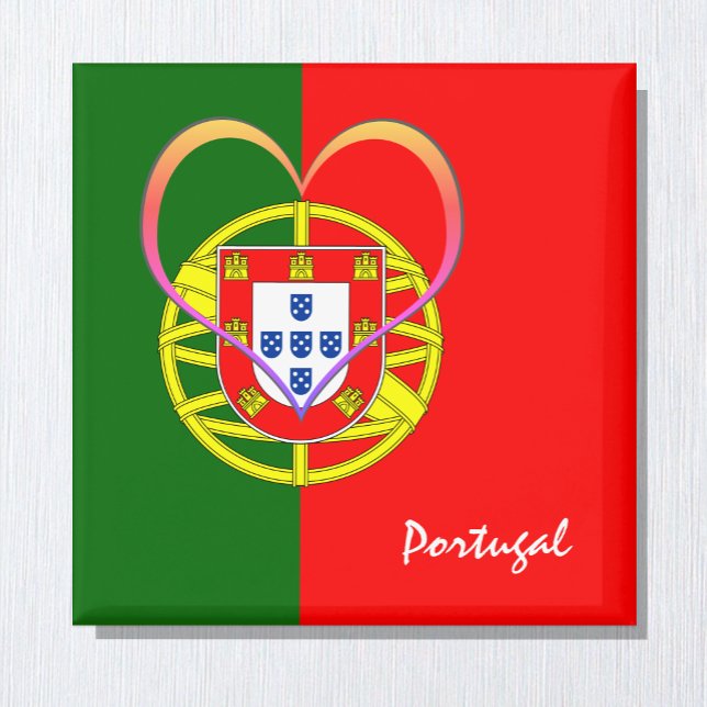 Portugiesische Flagge & Herz - Portugal /Sportfans Magnet (Von Creator hochgeladen)
