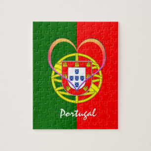 Portugiesische Flagge & Herz - Portugal/Sportfans Puzzle