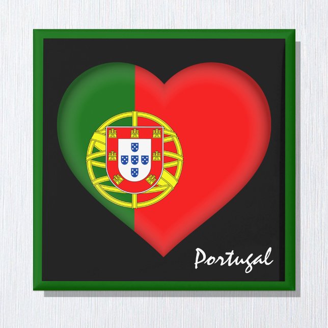 Portugiesische Flagge & Herz, Portugal - Urlaub /S Magnet (Von Creator hochgeladen)