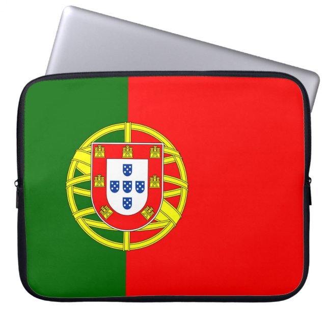 portugiesische Flagge Laptopschutzhülle (Vorderseite)