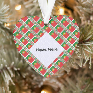 Portugiesische Flagge mit Ihrem Namen Ornament