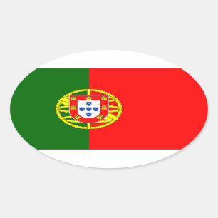 Portugiesische Flagge Ovaler Aufkleber
