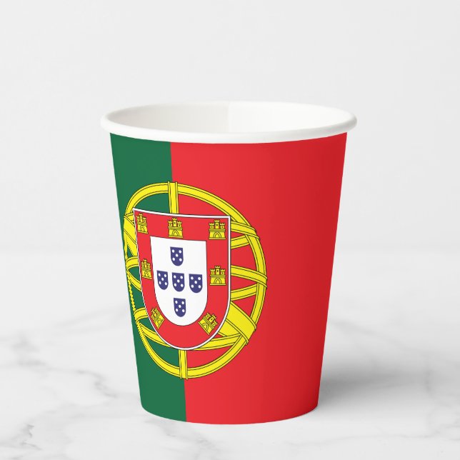 portugiesische Flagge Pappbecher (Links)
