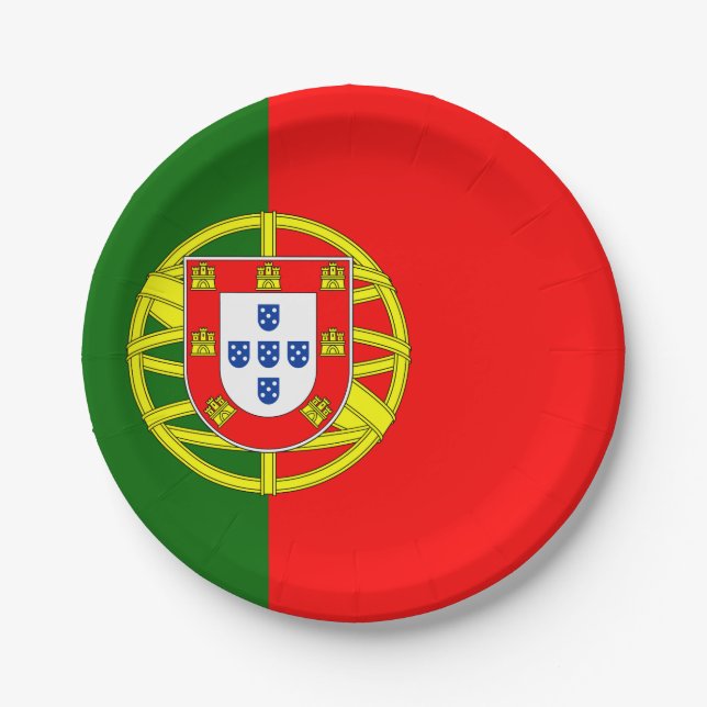 Portugiesische Flagge Pappteller (Vorderseite)