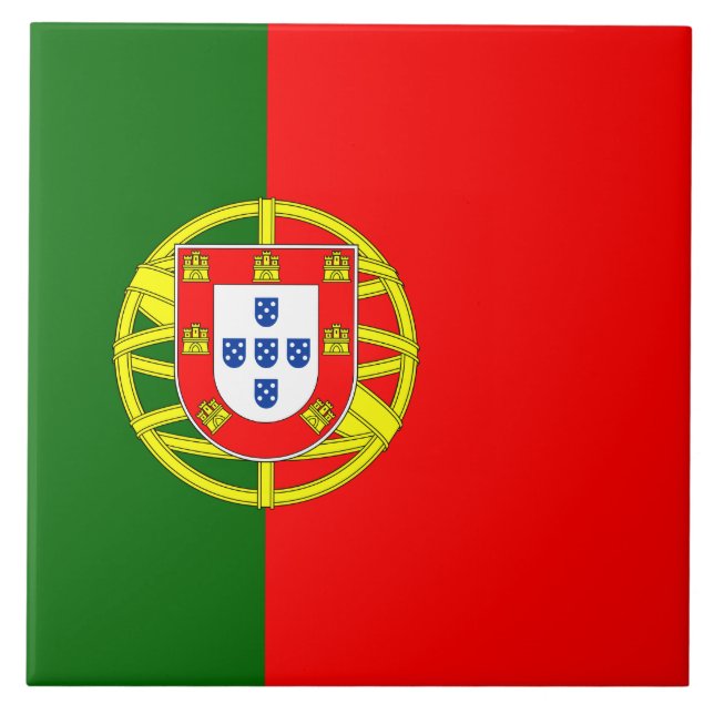 Portugiesische Flagge (Portugal) Fliese (Vorderseite)