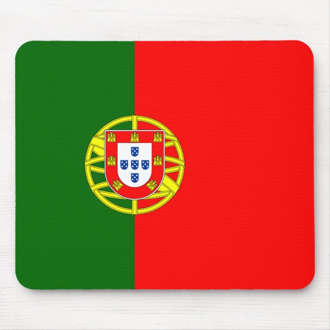 Portugiesische Flagge (Portugal) Mousepad (Vorne)