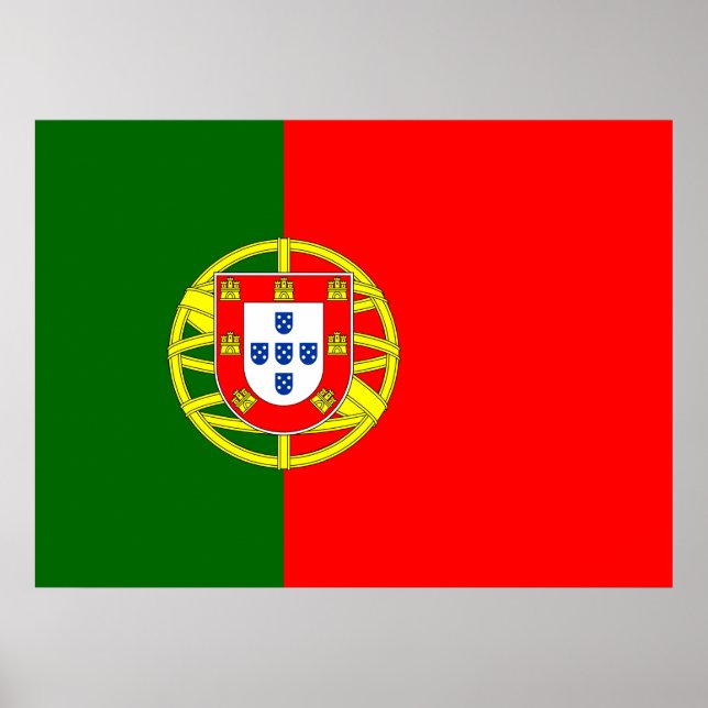 Portugiesische Flagge (Portugal) Poster (Vorne)