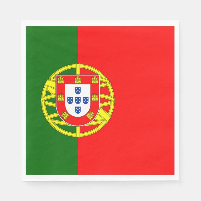 Portugiesische Flagge (Portugal) Serviette (Vorderseite)