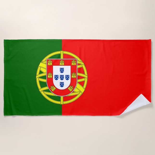 Portugiesische Flagge (Portugal) Strandtuch (Vorderseite)