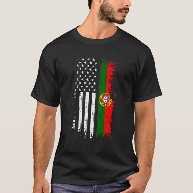 Portugiesische Flagge Prix Portugal USA Srt T-Shirt (Vorderseite)