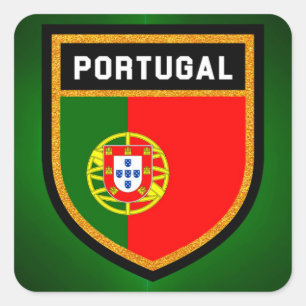 portugiesische Flagge Quadratischer Aufkleber