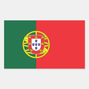 portugiesische Flagge Rechteckiger Aufkleber