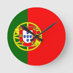 portugiesische Flagge Runde Wanduhr