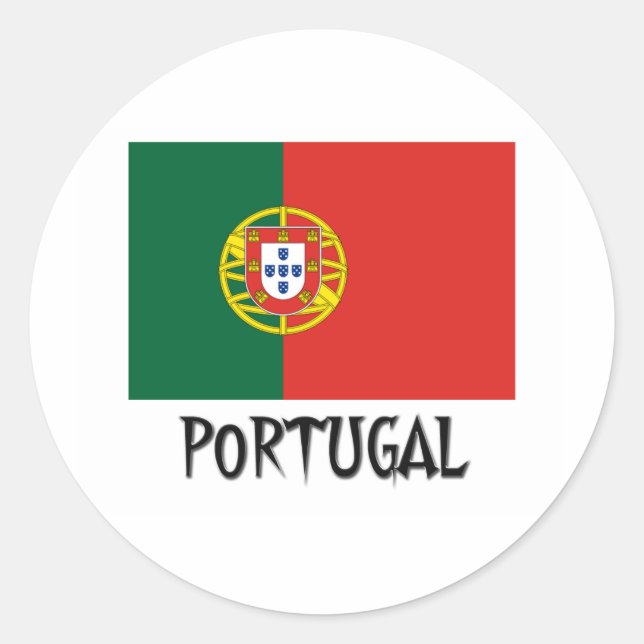 portugiesische Flagge Runder Aufkleber (Vorderseite)
