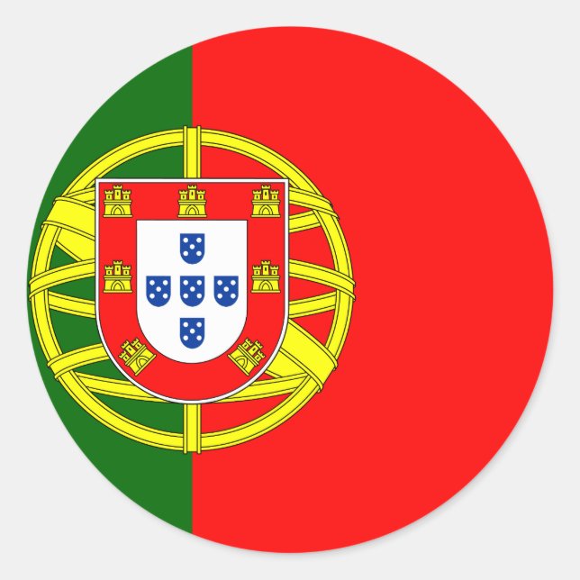 Portugiesische Flagge Runder Aufkleber (Vorderseite)