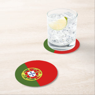 Portugiesische Flagge Runder Pappuntersetzer