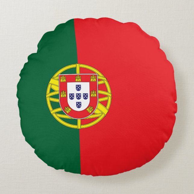 portugiesische Flagge Rundes Kissen (Vorderseite)