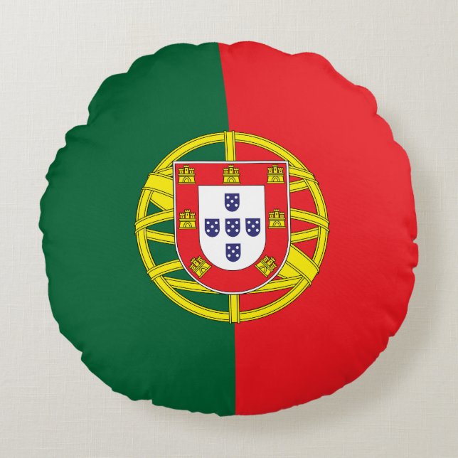 portugiesische Flagge Rundes Kissen (Vorderseite)