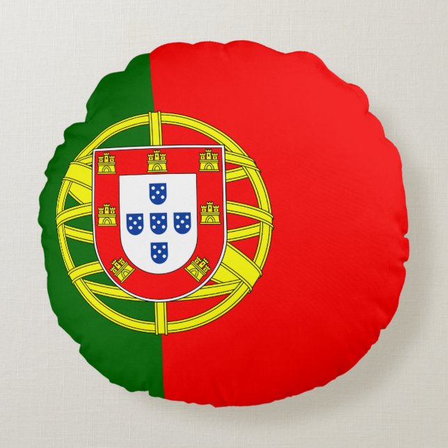 Portugiesische Flagge Rundes Kissen (Vorderseite)