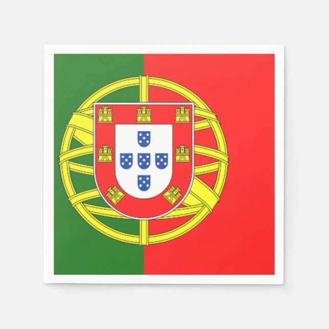 Portugiesische Flagge Serviette (Vorderseite)
