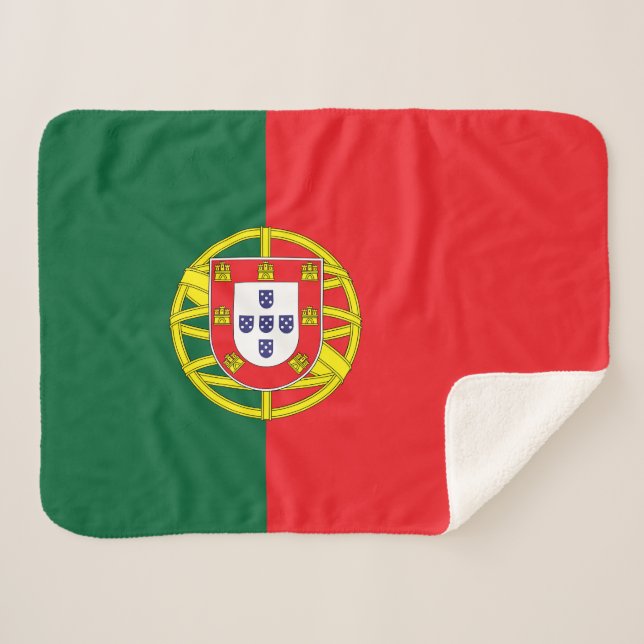 portugiesische Flagge Sherpadecke (Vorderseite (Horizontal))