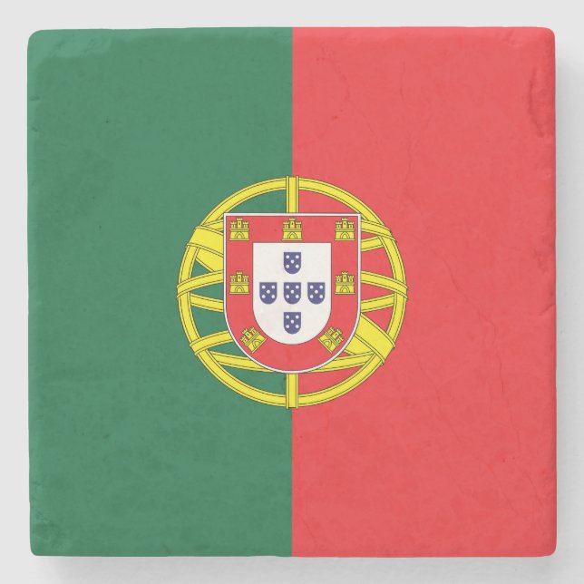 portugiesische Flagge Steinuntersetzer (Vorderseite)