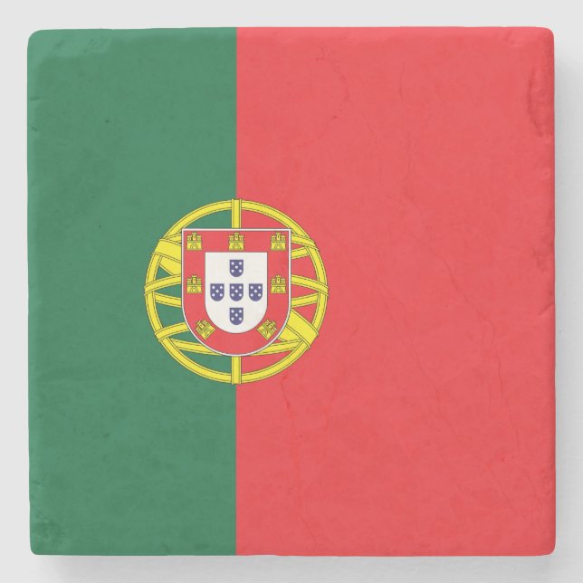 portugiesische Flagge Steinuntersetzer (Vorderseite)