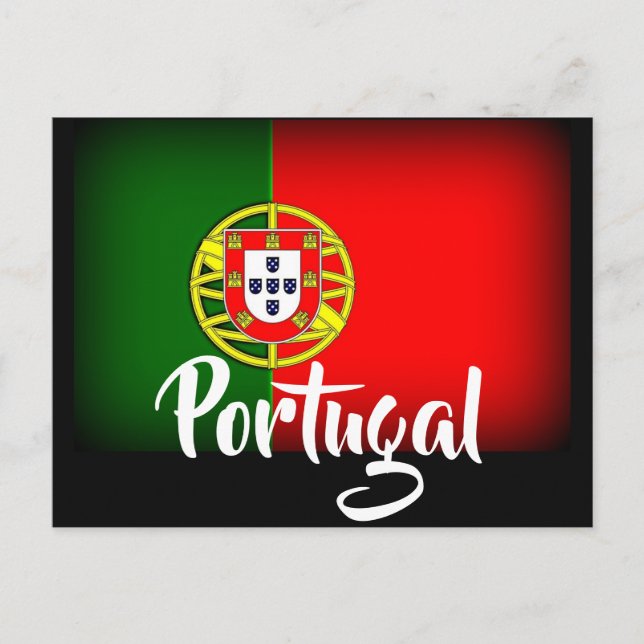 Portugiesische Flagge verdunkelt Postkarte (Vorderseite)
