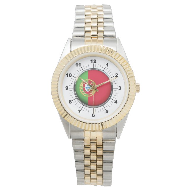 Portugiesische Flagge - Zweitklone-Armbanduhr Armbanduhr (Vorderseite)
