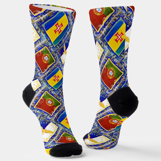 Portugiesische Flaggen Socken (Gewinkelt)