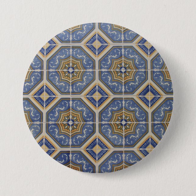 Portugiesische Fliese Button (Vorderseite)