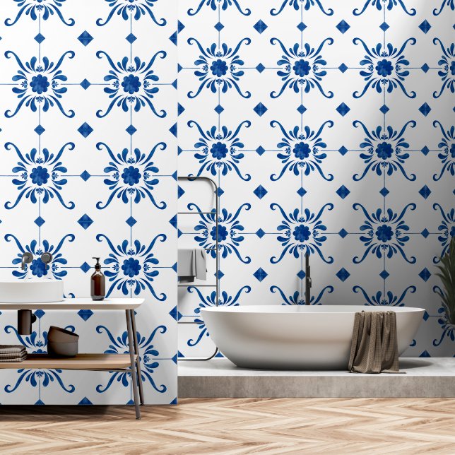 Portugiesische Fliese Tapete (Badezimmer)