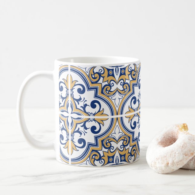 Portugiesische Fliesen 1 Kaffeetasse (Mit Donut)