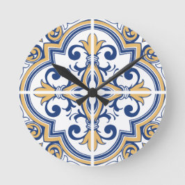 Portugiesische Fliesen 1 Runde Wanduhr