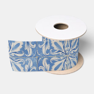 Portugiesische Fliesen Antike Azulejos Blau Weiß Satinband