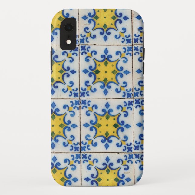 Portugiesische Fliesen - Azulejo Blau- und Gelbmus Case-Mate iPhone Hülle (Rückseite)