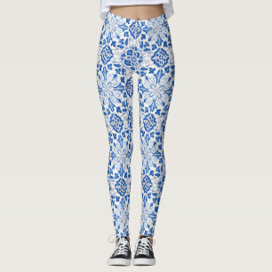 Portugiesische Fliesen Azulejo Muster Yoga-Hosen B Leggings