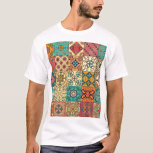 Portugiesische Fliesen: Azulejo Stil nahtlos Muste T-Shirt