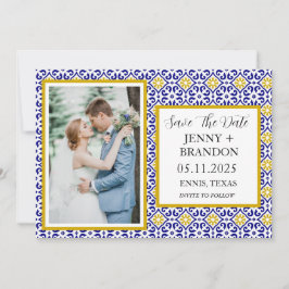 Portugiesische Fliesen Blue White Foto Hochzeit Save The Date