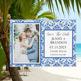 Portugiesische Fliesen Blue White Foto Hochzeit Save The Date