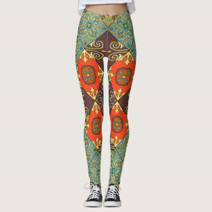Portugiesische Fliesen im Talavera-Stil Muster Leggings